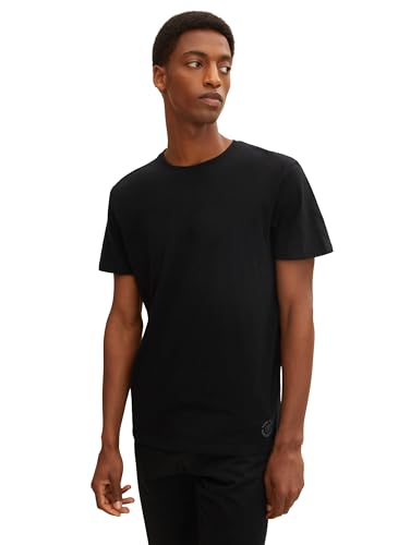 TOM TAILOR Herren Crewneck T-Shirt im Doppelpack, 29999 - Black, M – Ansicht 10