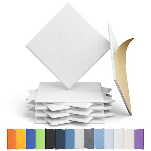 Image of 12 Pack Square Acoustic Panels Self Adhesive Sound Proof Foam(Snow White)
