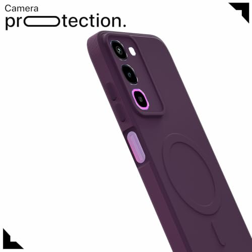Image of Outlouders Back Cover for Realme P4R 5G | Soft Matte Silicone | Slim Fit | Magnetic-Safe Logo Design (Magnetic-Safe Not Compatible) | Shockproof | Camera Protection Bumper Case (Purple)