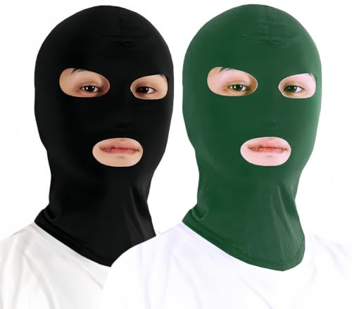 Image of 3 Hole Ski Mask 1-2 Pack Balaclava Face Mask with Mouth Hole Shiesty Mask Men Women Motorcycle Full Face Cover for Football