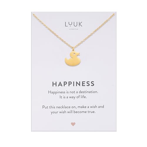 LUUK LIFESTYLE stainless steel necklace with pendant, 50cm adjustable chain length, simple design, gift idea for women, minimalistic, modern, stylish, trendy