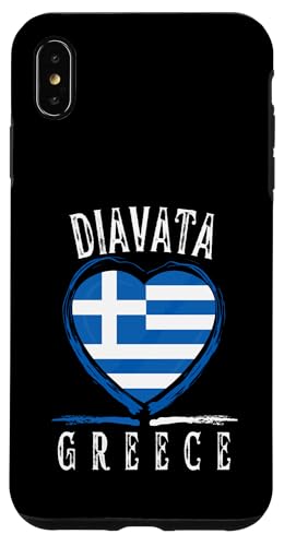 Greece Flag Heart Diavata City Carcasa para iPhone XS Max