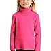 Kids Turtleneck Thermal Shirt Long Sleeve Plain Pullover Sweater Boys Girls Cotton Mock Neck Warm (Hot Pink, 5-6 Years)