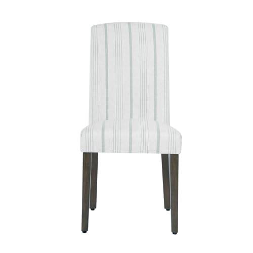 Image of HomePop Parsons Classic Dining Chairs, Pack of 2, Dove Grey Stripe