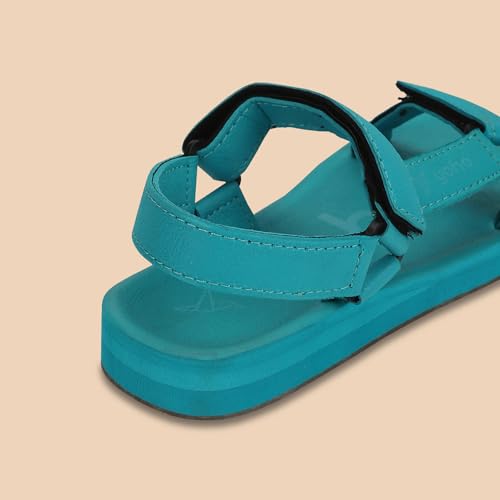 Image of YOHO EVA Sandals for Women | EVA sole | Comfortable cushioned sole with TPR base | Lightweight | Soft skin friendly straps | Adjustable straps | Velcro closure | Vibrant colour options