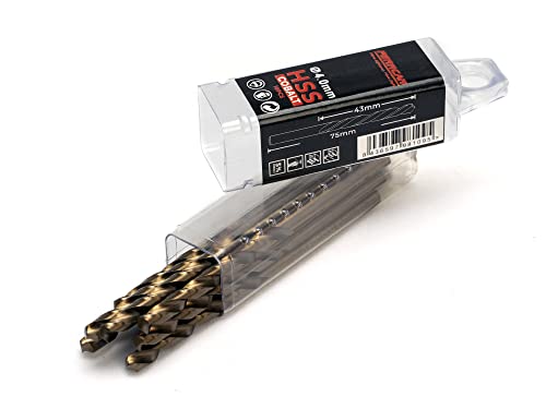 Miniatura 6 de Ferrcan Brocas Para Metal Hss Din338 M35 5 Cobalto Para Taladrar En Acero Inoxidable, Hierro Y Otros Metales Paquete De 10 Unidades Por Medida 4mm