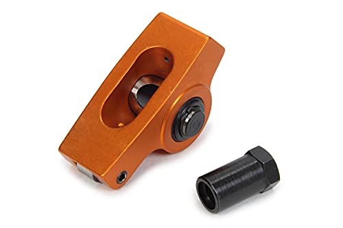 Harland Sharp Rocker Arm, Original, 7/16 in Stud Mount, 1.50 Ratio, Full Roller, Aluminum, Orange Anodized, Small Block Chevy, Each