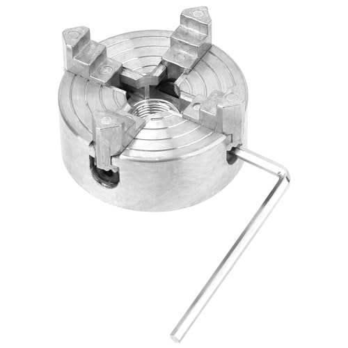 Yctze Z011A 4-Jaw Zinc Alloy Metal Lathe Chuck Clamp Accessory for Mini Wood Turning, MT1, Super 7, T-Mech, Mandril