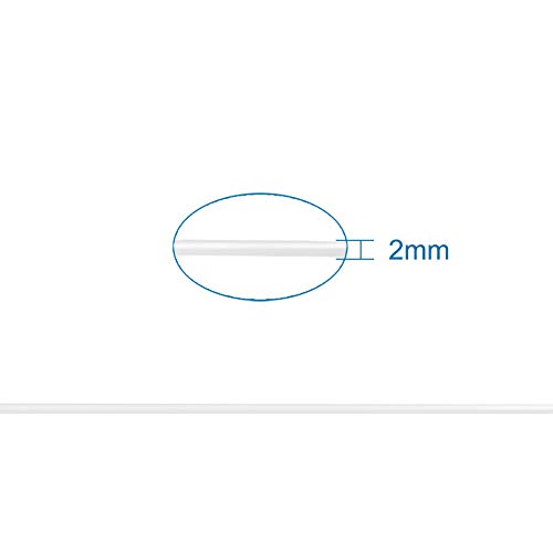 Pandahall 54.68 Yards/Roll 2Mm Hollow Pipe Tubuing Rubber Cord With 1Mm Hole Solid Rubber Tube Cord With Plasic Spool (White) #TOP5