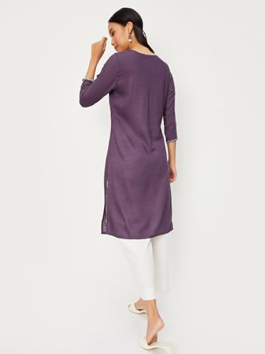 Image of Max Women's Rayon Regular Fit A Line Kurta