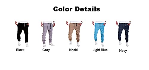 Mens Jogger Drawstring Pants Elastic Waist Casual Pants Lightweight Cargo Jogger Pants with Pockets (XX-Large,Black)3