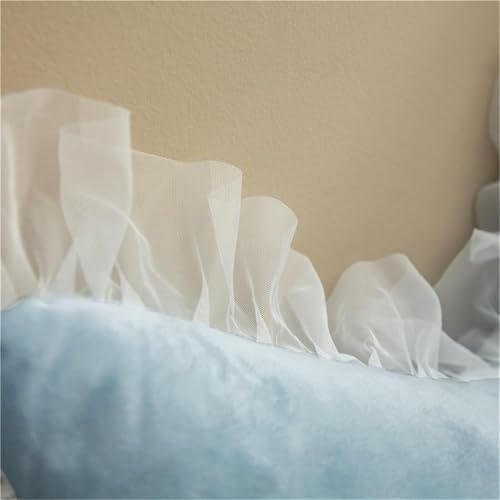 Image of Headboard Pillow PP Cotton Filler Large Bolster Pillows Backrest Support Sitting Up Reading Pillow in Bed Velvet Rest Upholstered Headboard Pads, (Light Blue, 39 inchx39 inch)