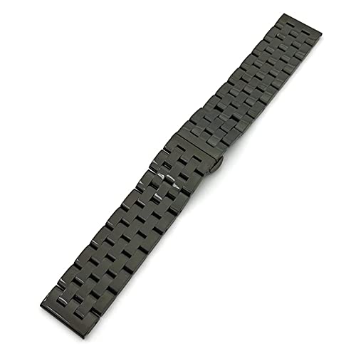 Bracelet montre en acier poli boucle papillon 20mm 22mm 24mm