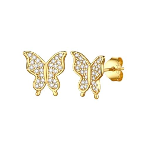 FindChic Hypoallergenic Sterling Silver Small Bar/Heart/Dot/Triangle/Butterfly/Lightning Studs Earrings Minimalist Geometric Jewelry Valentine Gifts for Women Men Girls, with Gift Box 15. Bu