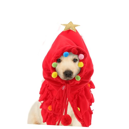 Disfraz de duende para perro capa navideña con estrellas miniatura 6