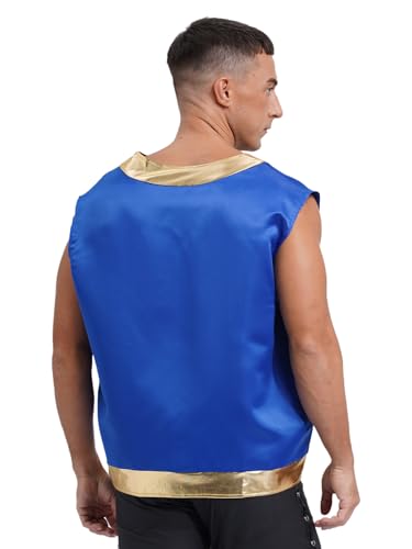 Mens Sleeveless Toad Cosplay Metallic Shiny Trim Cardigan Holiday Vest Top Waistcoat4