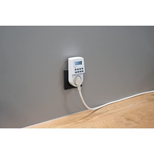 UNITEC Wochenzeitschaltuhr digital | für den Innenbereich | Tages- und Wochenprogrammierung | LCD-Anzeige | weiß