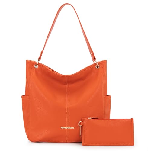 Image of Montana West Hobo Purse for Women 2pcs Handbag Set Shoulder Bag Soft Washed Leather Top Handle Satchel with Wallet MWC2-115BOR
