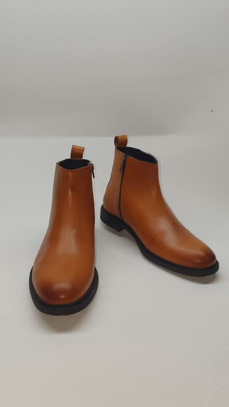 Image of Voguish Men's Zip Leather Chelsea Boots