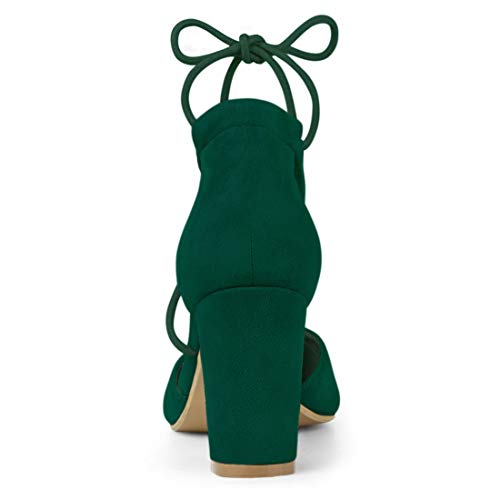 Image of Allegra K Women's Pointed Toe Chunky Heels Lace Up Sandals Pumps