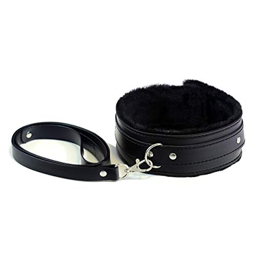 Bloomytree Leather Collar and Leash Neck Choker Adjustable Necklace with Chain Detachable for Men Women 