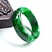 BXSMNH Genuine Green Jade Ring Band for Women Men Chinese Natural Good Luck Emeral Jewelry Jadeit Rings (Size : 7)