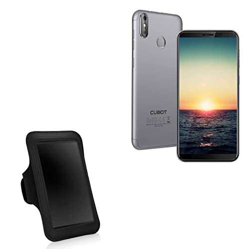 BoxWave Case Compatible with Cubot J3 Pro - Sports Armband, Adjustable Armband for Workout and Running for Cubot J3 Pro - Jet Black