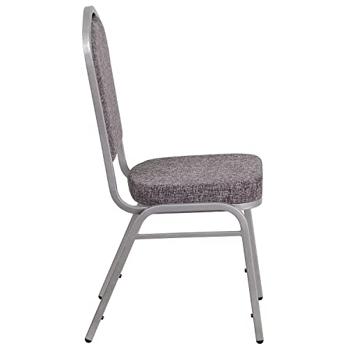 Flash Furniture Hercules Series Crown Back Stacking Banquet Chair In Herringbone Fabric - Silver Frame #TOP6