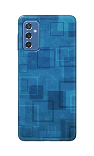 Image of Printed Hard Back Cover Case for Samsung Galaxy M52 5G Back Cover (Plain Azure Blue) -1302