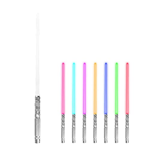 Gereton Luz, Luz con Empuñadura Metal, LED Force FX Luz Duelo Pesado con 7 Colores Luz Cambiables Y Sonido Simulación, Regalos Cosplay para Adultos Y Niños