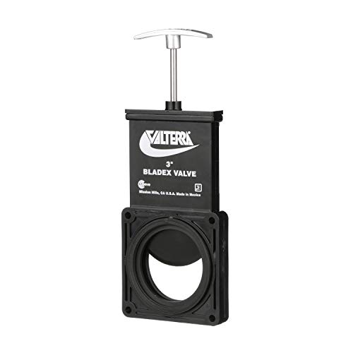 Image of Valterra-T1003VPM Bladex 3-Inch Waste Valve Body with Metal Handle, Mess-Free Waste Valve for RV's, Campers, Trailers, Black
