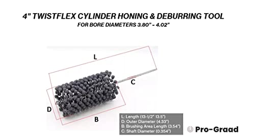 Image of 4 inch 240 Grit Silicon Carbide TwistFlex Cylinder Hone for 3.8 inch- 4.02 inch Bores