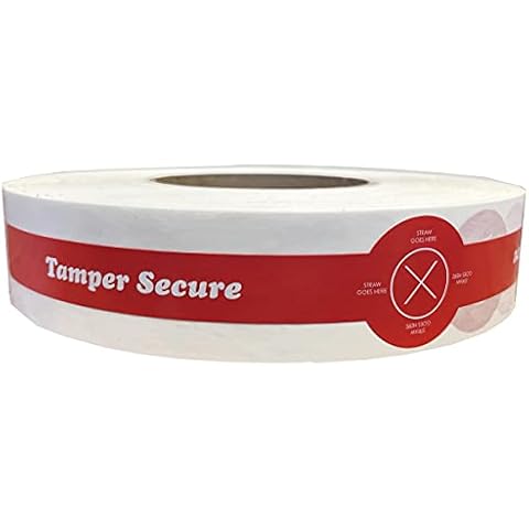 InStockLabels Tamper Proof Stickers, 5 Rolls, 1.25" x 10" (2500 Labels per Roll) - Tamper Evident Stickers for Food Safety – Tamper Seal for to-Go Drinks & Food Delivery Accessories Cover