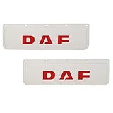 einfache Montage 2X Schmutzfänger Schmutzlappen Spritzlappen für DAF LKW 60x18cm Hartgummi, weiß-rot