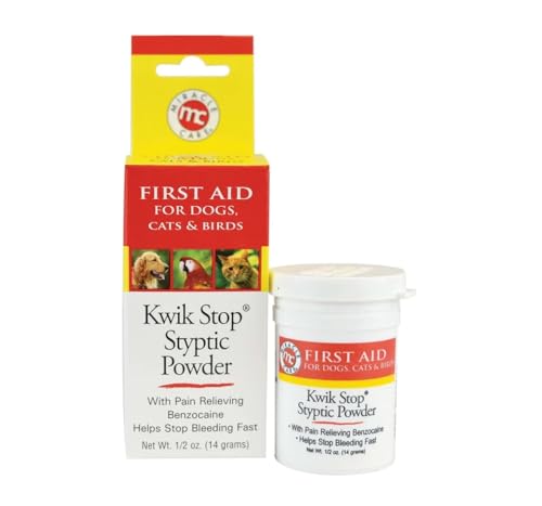Image of Styptic Kwik Stop Dog Cat Bird Ferret Helps Stop Bleeding Fast Powder Gel Pads or Swabs (1 /2 oz Powder)