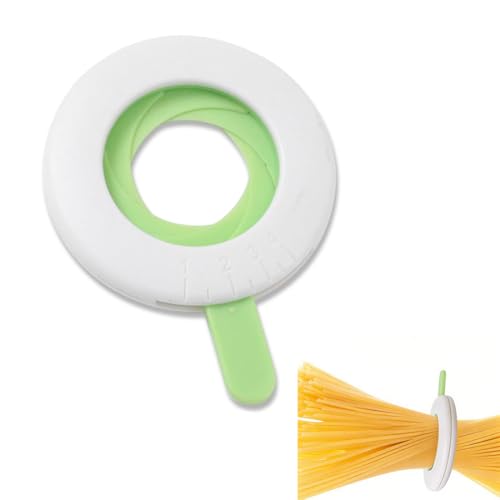 Quesuc 1 Pezzo Dosatore Di Spaghetti Porzionatore Di Pasta Disco Girevole Regolabile Da 1 A 4 Porzioni Di Plastica Utensile Da Cucina Per Pasta E Spaghetti Bianco 10.5X7.7X1 Cm