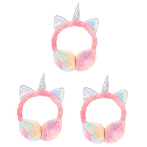 Orejeras de invierno contra el frío GALPADA de unicornio para niñas