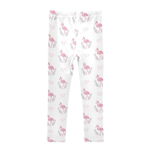 Flamingo Girls Leggings,Workout Leggings for Girls Toddler Athletic Leggings Size for 3-10T2