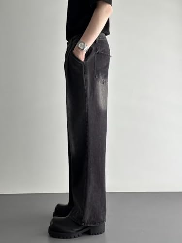 Hong Kong Style Summer Retro Denim Long Pants for Men 5