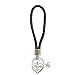 Custom Teacher Silver Heart Black Leather Key Chain Gift Choose Initial