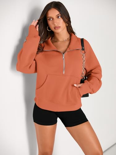 Image of AUTOMET Womens Sweatshirts Half Zip Cropped Pullover Fleece Quarter Zipper Hoodies 2026 Fall Fashion Outfits Clothes
