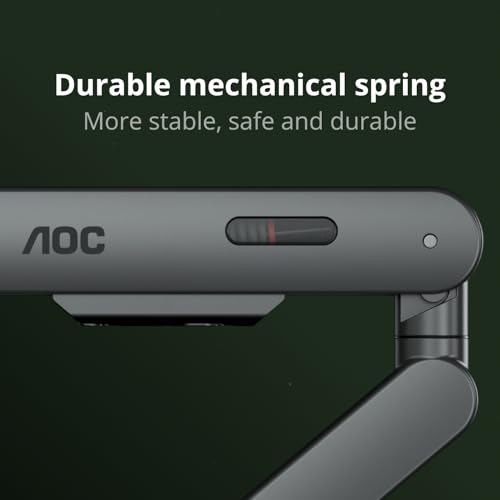 AOC AM400G Single Monitor Stand - Full Adjustable Monitor Desk Mount Swivel Vesa Bracket with C Clamp, Grommet Mounting Base for 17 to 34 Inch Computer Screens - Each Arm Holds 4.4 to 19.8lbs