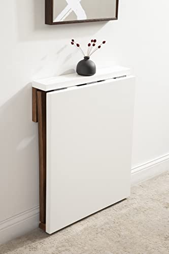 image for Kate and Laurel Kaya Modern Wall-Mounted Folding Table, 24 x 33 x 31, 