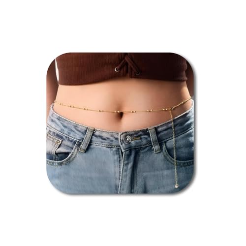 Image of VAMA Adjustable Golden Beads Chain Waist Hip Belly Chains Kamarband Body Kamar karddhani Kamar bandh Saree Vaddanam for Girls & Women