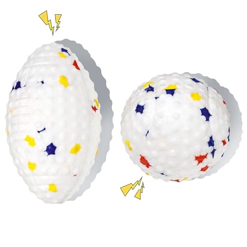 KrauzPet Dog Balls, Indestructible Squeaky Tennis Ball Toys for Aggressive Chewers, Durable Chew Toy for Medium Breed Dogs to Fetch