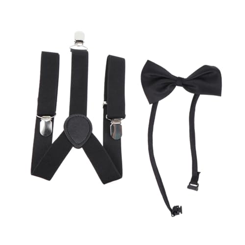 PRETYZOOM Baby Boys Boys and Girls Elastic Adjustable Suspenders Bowtie Set for Party and Girls Bow Tie Suspender Set Academy Style Party Accessory