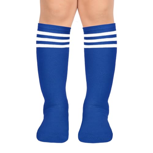 Benefeet Sox Kids Soccer Socks Toddler Knee High Tube Long Socks Soft for Girls Three Stripes Youth Cotton Soccer Socks