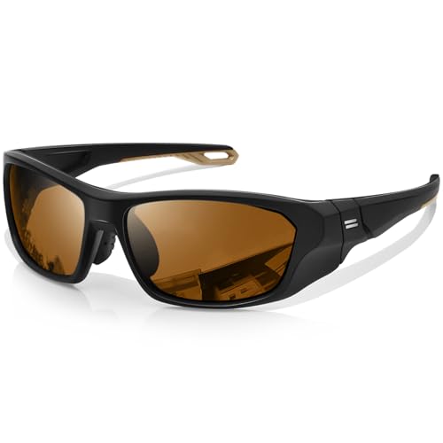 KANASTAL Gafas de Sol Hombre Deportivas Polarizadas Mujer Marrones UV400