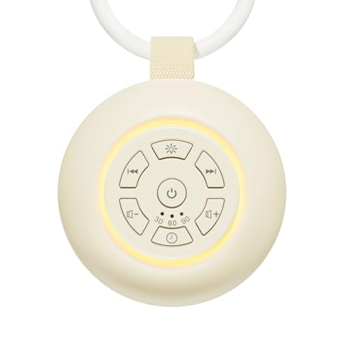 White Noise Machine Baby mit Nachtlicht Weißes Rauschen mit 24 Einschlafmusik&Timer Einschlafhilfe Babys Erwachsene Weisses Rauschen mit Stilllicht Dimmbar USB-wiederaufladbare Night Light