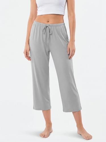 Image of Sexy Basics Women's Capri Lounge Pants | Stretch Comfort Soft Bottoms | Drawstring & Pockets | Multi Packs & Colors